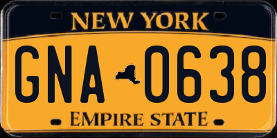 NY license plate GNA0638