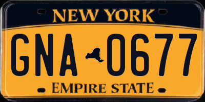 NY license plate GNA0677