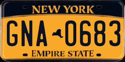 NY license plate GNA0683