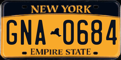 NY license plate GNA0684