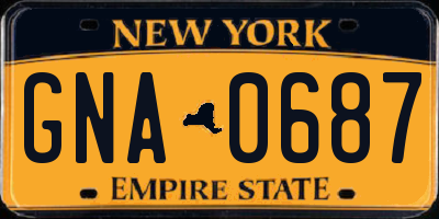 NY license plate GNA0687