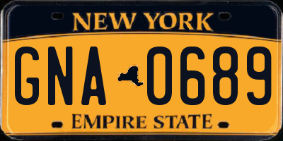 NY license plate GNA0689
