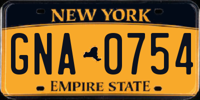 NY license plate GNA0754