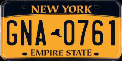 NY license plate GNA0761