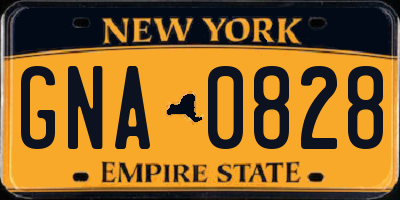 NY license plate GNA0828