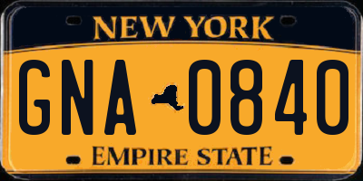 NY license plate GNA0840