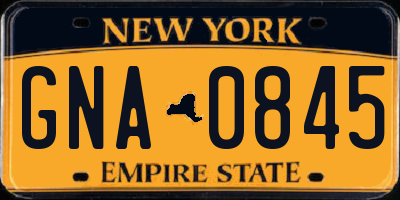 NY license plate GNA0845