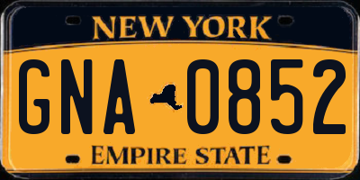 NY license plate GNA0852
