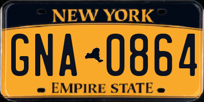 NY license plate GNA0864