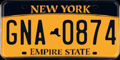 NY license plate GNA0874