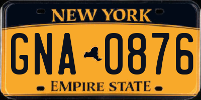 NY license plate GNA0876