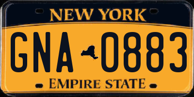 NY license plate GNA0883