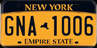 NY license plate GNA1006