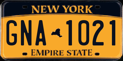 NY license plate GNA1021