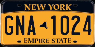 NY license plate GNA1024