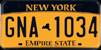 NY license plate GNA1034