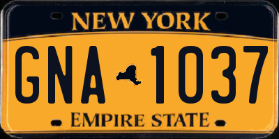 NY license plate GNA1037