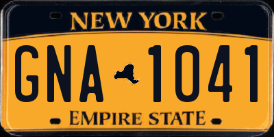 NY license plate GNA1041