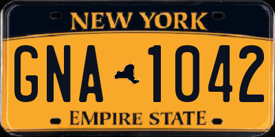 NY license plate GNA1042