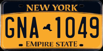 NY license plate GNA1049