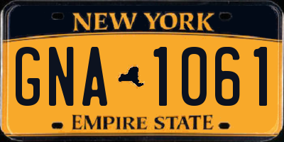 NY license plate GNA1061