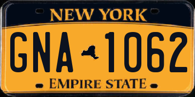 NY license plate GNA1062