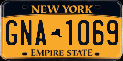 NY license plate GNA1069