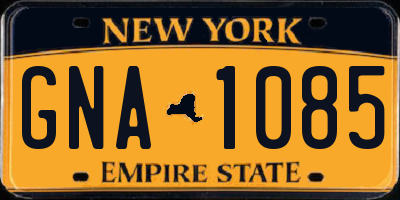 NY license plate GNA1085