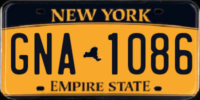 NY license plate GNA1086