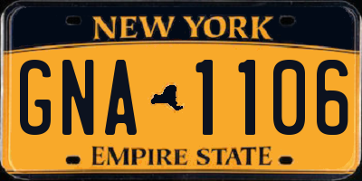 NY license plate GNA1106