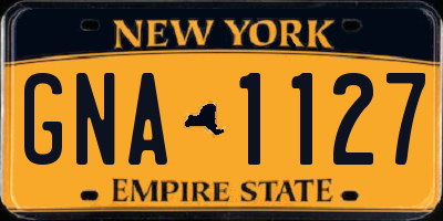 NY license plate GNA1127