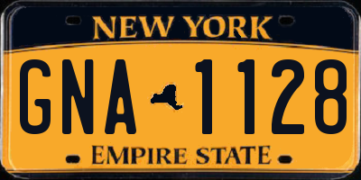 NY license plate GNA1128