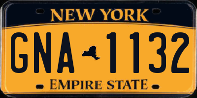 NY license plate GNA1132