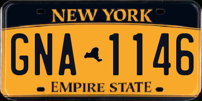 NY license plate GNA1146