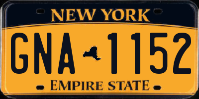 NY license plate GNA1152