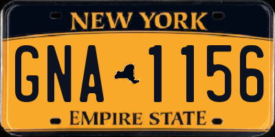 NY license plate GNA1156
