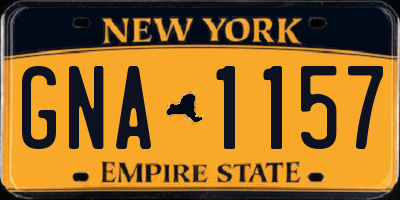 NY license plate GNA1157