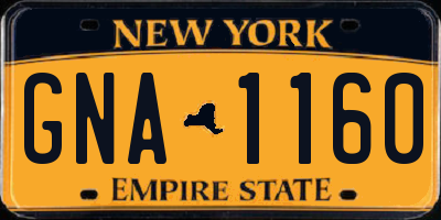 NY license plate GNA1160
