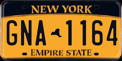 NY license plate GNA1164