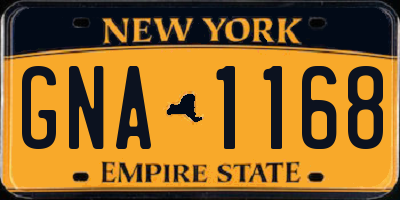NY license plate GNA1168