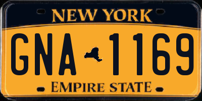 NY license plate GNA1169