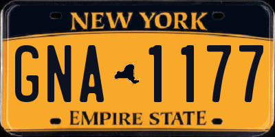 NY license plate GNA1177