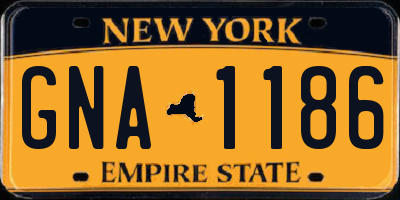 NY license plate GNA1186