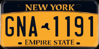 NY license plate GNA1191