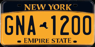 NY license plate GNA1200