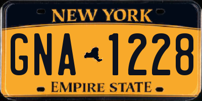NY license plate GNA1228