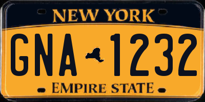 NY license plate GNA1232
