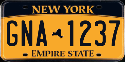 NY license plate GNA1237