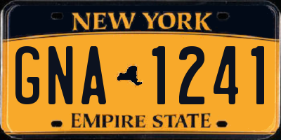 NY license plate GNA1241
