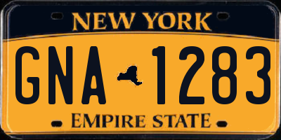 NY license plate GNA1283
